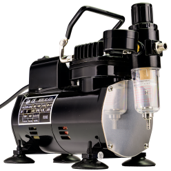 Airbrush Compressor On Demand With Electric Cooling Fan, Air Pressure Regulator, Air Filter and Water Trap