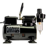 Airbrush Compressor On Demand With Electric Cooling Fan, Air Pressure Regulator, Air Filter and Water Trap