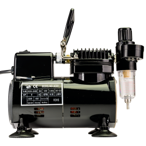 Airbrush Compressor BARTSHARP Airbrush AC01 Airbrush Compressor On Demand With Electric Cooling Fan, Air Pressure Regulator, Air Filter and Water Trap