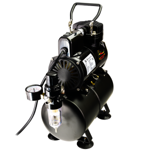 Airbrush Compressor With Air Tank, Electric Cooling Fan, Air Pressure Regulator, Air Filter and Water Trap