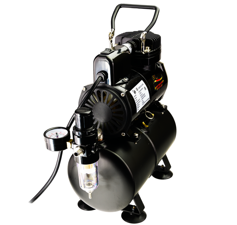 Airbrush Compressor With Air Tank, Electric Cooling Fan, Air Pressure Regulator, Air Filter and Water Trap