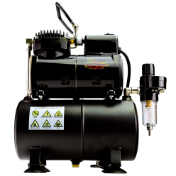 Airbrush Compressor With Air Tank, Electric Cooling Fan, Air Pressure Regulator, Air Filter and Water Trap