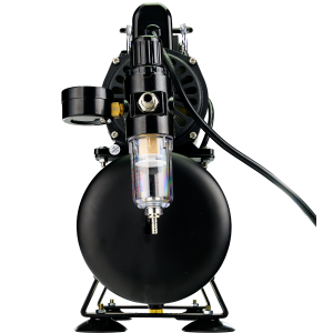 Airbrush Compressor With Air Tank, Electric Cooling Fan, 2 Power Positions, Air Pressure Regulator, Air Filter and Water Trap