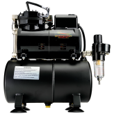 Airbrush Compressor With Air Tank, Electric Cooling Fan, 2 Power Positions, Air Pressure Regulator, Air Filter and Water Trap