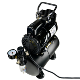 Airbrush Compressor With Air Tank, Electric Cooling Fan, 2 Power Positions, Air Pressure Regulator, Air Filter and Water Trap