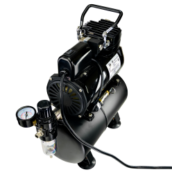 Airbrush Compressor With Air Tank, Electric Cooling Fan, 2 Power Positions, Air Pressure Regulator, Air Filter and Water Trap
