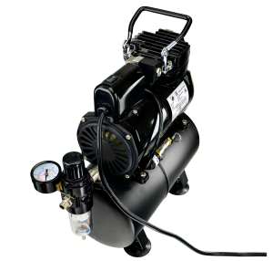 Airbrush Compressor With Air Tank, Electric Cooling Fan, 2 Power Positions, Air Pressure Regulator, Air Filter and Water Trap