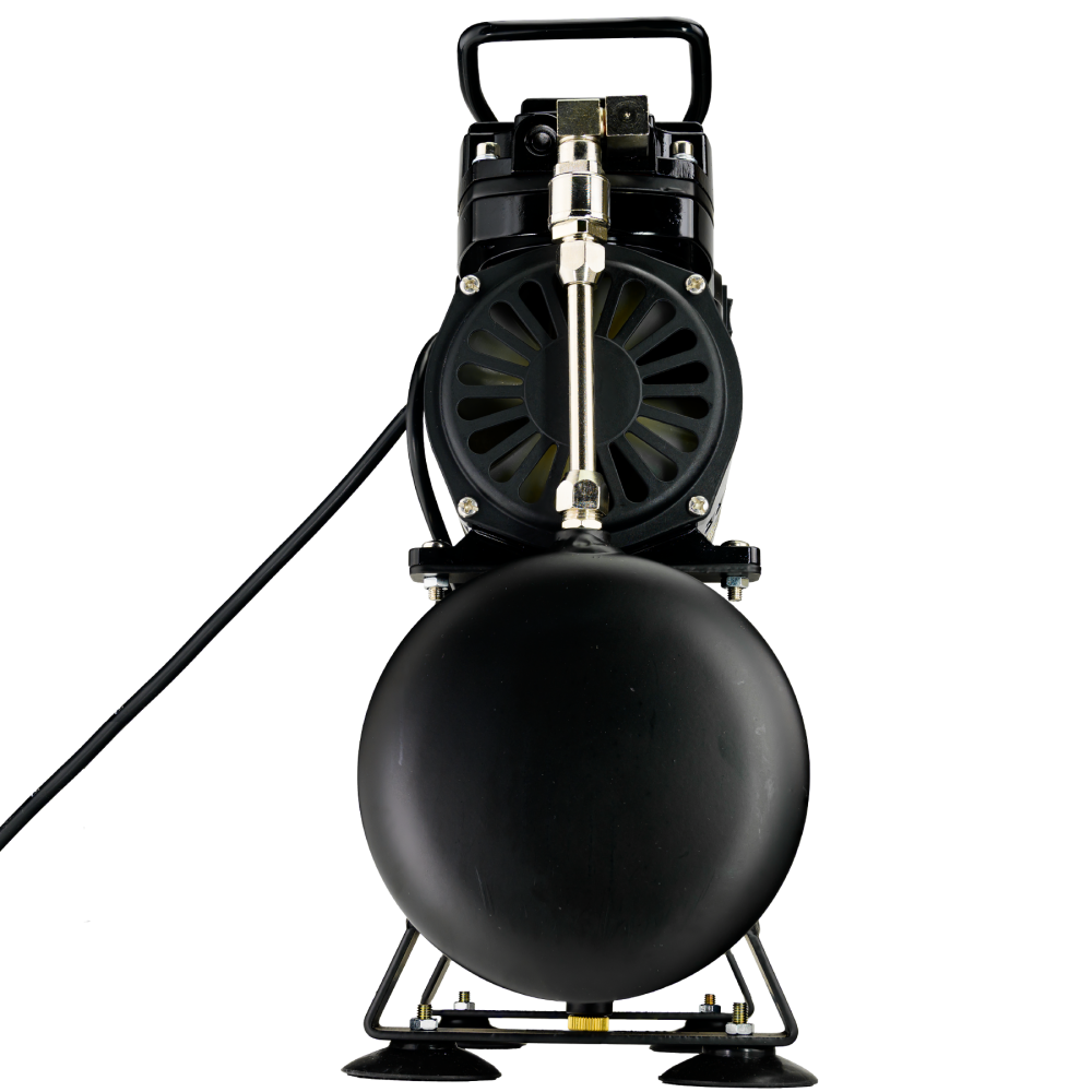 Airbrush Compressor With Tank, Twin Oil-Less Pistons & 2 Power Positions BARTSHARP Airbrush AC04 Airbrush Compressor With Air Tank, Twin Oil-Less Pistons, 2 Power Positions, 2 Electric Cooling Fan, Air Pressure Regulator, Air Filter and Water Trap