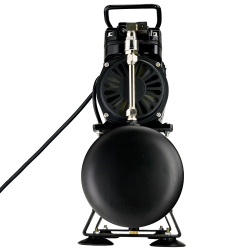 Airbrush Compressor With Air Tank, Twin Oil-Less Pistons, 2 Power Positions, 2 Electric Cooling Fan, Air Pressure Regulator, Air Filter and Water Trap