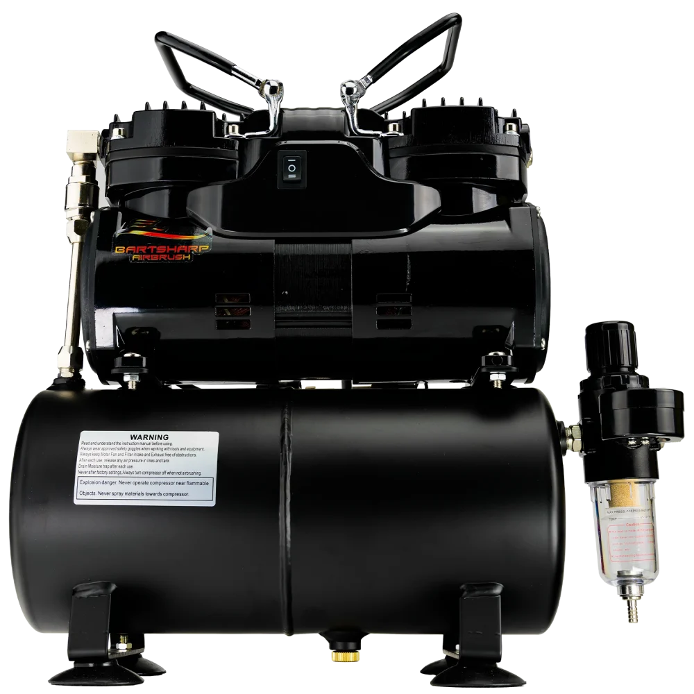 AIrbrush Compressor BARTSHARP Airbrush AC04 Airbrush Compressor With Tank Twin Pistons BARTSHARP Airbrush AC04