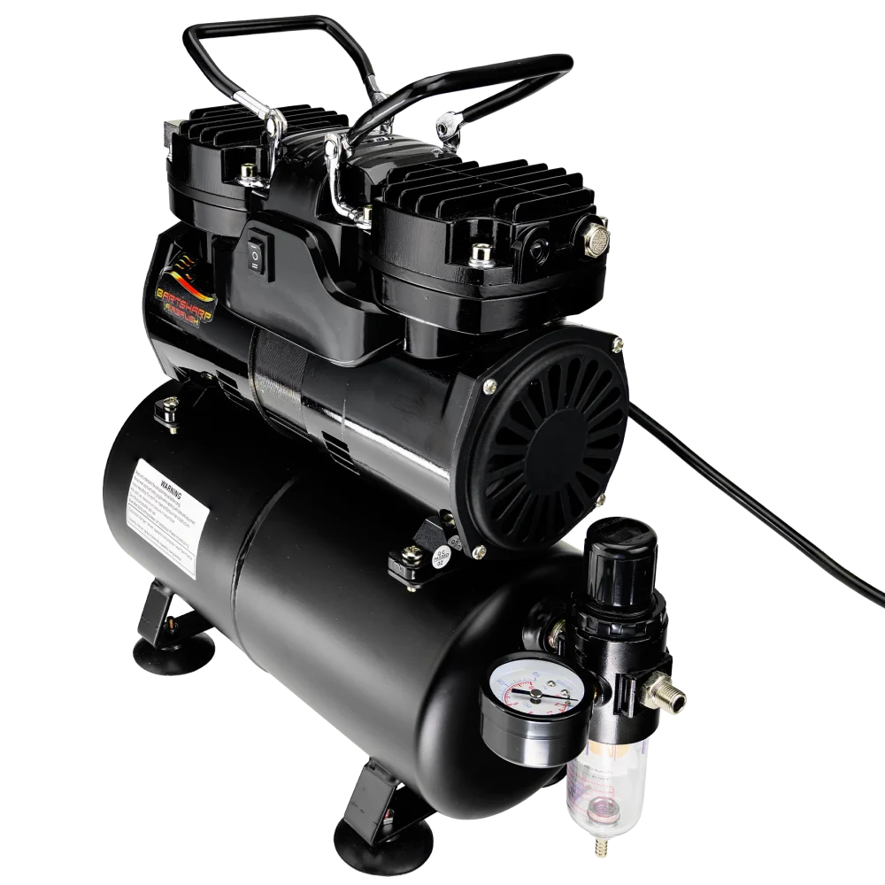 Airbrush Compressor With Tank Twin Pistons BARTSHARP Airbrush AC04